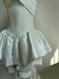 Design Pure White Hanging Neck Shoulder Repair Tecticula Tsets Birthday Dress Anti-Walking Trousers Small HZ0628