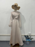 Collar Dress Woman 2024 New Long-Sleeved Tea Break French Fairy Waist Dress