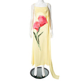 Women's Summer New Printing Tie Dew Fishtail Holiday Dress Woman DJPT