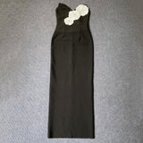 New Sexy Brat Banded Dress Flowers Diamond Open Fork Party Dress Long Dress