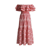 Summer Australian Niche Tide Brand Goddess Word To Lead The Lotus Leaf Side Embroidery Hollow Big Fairy Gas Holiday Dress