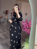 2024 Women's Loose Breathable Leisure Round-Neck Flower Print Skirt Suit