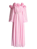 Famous Party Dress 2025 Summer New Three-Dimensional Flowers To Receive Waist Dress Woman