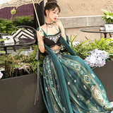 Design Galan Improved Han Elements Hanbok Half-Skirt Dress Shawl Set 8693