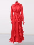 Court Style Tie Design High-End Retro 2025 New Women's Summer Solid Dress