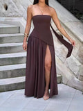 And Summer New Coloring Women's Bras Temperament To Reduce The Age Of Sexy Shoulder Dress