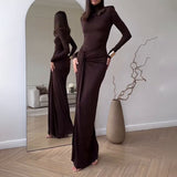 And Winter Fashion Sexy High Open Fork Strap Bag Hip Dress New Hottie High-Collar Dress