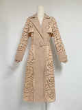 Style V-Neck Belt Belt Cut-In Empty Wind Coat Female 2025 New