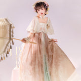 Mountain And River Into The Dream Of Hanfu Women's Chinese Style To Improve The Daily Han Element Jacket Sling Skirt Set Spring And Summer 6793