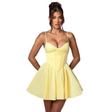 Sexy Sling A Swing Dress 2025 Summer New Girded Slimming Skirt Woman DJPT