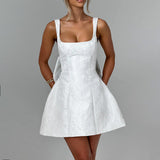 Spring 2025 New Bag Ass Dress Famous Style Temperament Sexy Collar Bow Dress DJPT