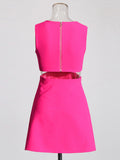 Small Sexy A-Dress 2025 New Round-Neck Sleeveless Design Lumbar Three-Dimensional Flowers Short Dress Dress Woman