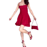 Women's Summer Sling Hanging Neck Collar Strap Sexy High-Rise Repair Cake Skirt
