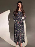 2024 New Chiffon Rose Lotus Leaf Sleeve Temperament Splicing Irregular Joint