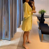 Summer New Women's Fashion V-Neck Simple Irregular Dress