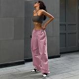 Rope Girded Casual Workwear Trousers Women Street Fashion Trend Women's Simple Loose Trousers DJPT