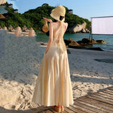 Seaside Holiday Dress Set To Take Pictures And Wear Age-Reduction Knitted Slings + A-Word Cake Skirt