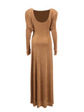 Elegant High-End Dress Dress 2025 Summer New Round Collar Kinestic Body To Collect Waist Long Dress Dress Woman
