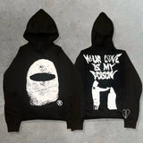 Fashion Vintage Skull Print Hoodie Y2k Couple Street Hoodie DJPT