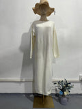 2024 Knitted Cover Korean Version Of Fashion Temperament Round Long Loose Dress
