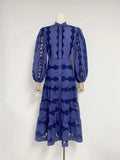 Early Spring High-End Fashion Elegant Collar Heavy Industry Embroidery Single Buckle Dress Dress Dress Dress Dress Dress Dress Woman