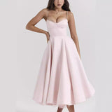 Women's New Sling V-Neck Sleeveless Dress Pony Skirt HZ0628