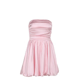 Summer 2025 New Fashion Style Sexy Temperament Shoulder Bras A Swing Mini Dress Woman DJPT