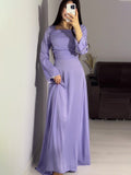 2024 New Hand-Drilled Woven Tape Design Long-Sleeved Fintry Dress