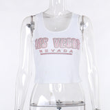 Knitted Letter Print Repair Short Vest 2025 Summer Fashion Hottie T-Shirt Girl DJPT
