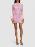 Early Autumn Designer Fashion Fashion Eye-Catching Hot Ostriches Cuffs To Repair The Hip Dress Dress