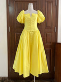 Retro Elegant Style Dress 2025 New Square Collar Bubble Sleeve Fish Bone Pressure Folded Dress Women's Summer