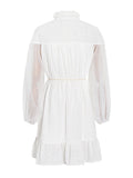 Vintage Dress Women's Dress 2025 Spring New Stand-Necked Lace Lantern Sleeve With Short Skirt