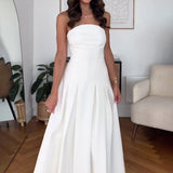 Summer New Breast-Scuffed Sleeveless High-End Temperament Mid-Long Dress