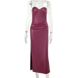 Summer 2025 New Temperament Hottie Sexy Bare Leather Corset Dress Woman DJPT