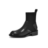 Large-Size Boots Knitted Skinny Short Boots Women's 2024 New Heel Socks Boots High Quality Shoes