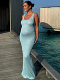 Summer Women's Explosive Sexy U-Neck Sleeveless Squint Bag Hip Dress HZ0628