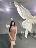 Niche Design Beautiful Braided Hip Skirt 2024 Sexy Pure Desire To Repair Lace Splicing Sling Skirt