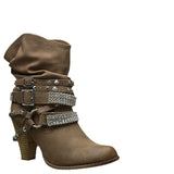 2017 New High Heel Short Boots Station Solid Color Belt Buckle Lady Short Boots Wish6312 Women's Shoes High Quality Shoes