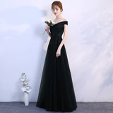 Evening Dress Woman 2025 Summer Temperament Atmospheric Elegant One-Word Shoulder Host Maid Dress Small Thin