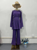 2024 New Folded Design Sense Fashion Temperament Loose Pants Suit Woman