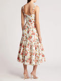 French Temperament Elegant Floral Prints Sling Dress In Summer 2024