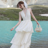Design Sense Niche Sleeveless Hanging Neck Dress Fairy Summer Seaside Holiday Dress