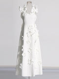 Elegant Famous Style Dress 2025 Spring Model High-End Splicing Three-Dimensional Flower Hanging Dress Women's Dress