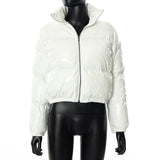 Lakes Lianjiang Women's Clothing Autumn And Winter New Fashion Bright Face Collar Down Bread Cotton Clothes DJPT
