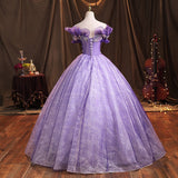 Solo Performance Suit 2025 New One-Word Shoulder Vocal Art Canopy Skirt Presided Over Purple Evening Dress Girl Spring
