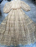 Women's Clothing 2025 Summer New High-End Lantern Sleeve Water-Soque Embroidery Strapped Dress Body Girl