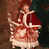 Design Sweet Bear Gift House Long Sleeve OP Dress Cape Cute Lolita Sweet Dress 6326