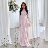 New Fashion French Round-Neck Folded Light Luxury Dress