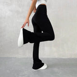 Women's Clothing 2025 Autumn New High-Rise Repair Micro-Horn Leisure Trousers DJPT