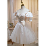 Party Party Fairy Faprecious Luxury High-End Short Wedding Dress Sweet Princess Dress Host Small Man